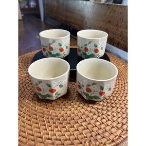 OMC Strawberries Design Japanese Juice/Tea Cups Vintage Retro (4)